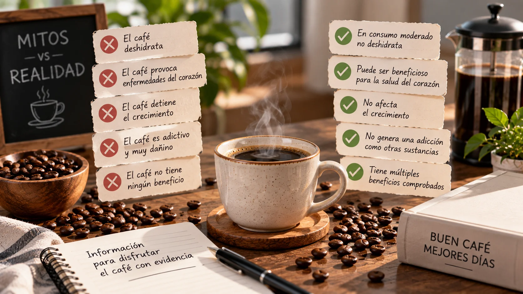 Mitos sobre los beneficios del café